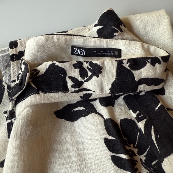 Zara Cream Midi Pencil Skirt with Slit - Picture 3 of 4